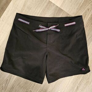 Prana size small women's Swim shorts black and boho tie